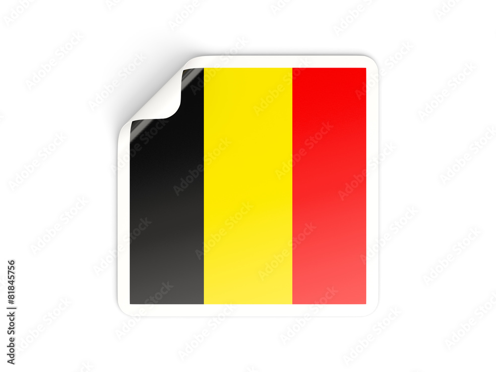 Fototapeta premium Square sticker with flag of belgium