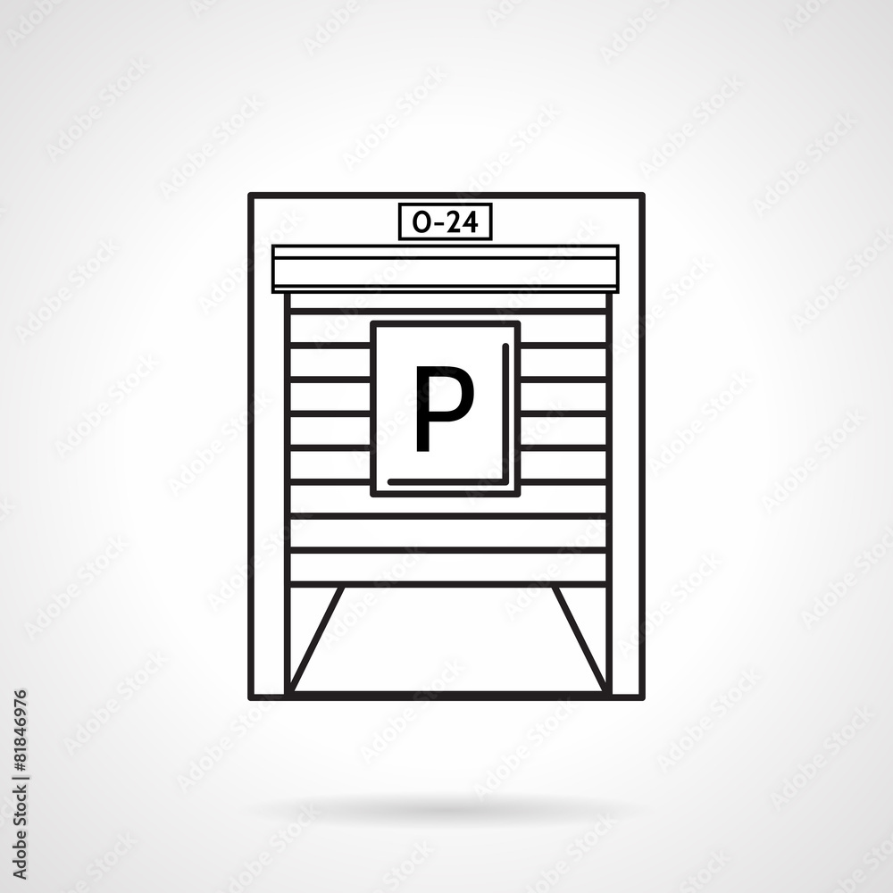 Parking garage black line vector icon Parking garage black line vector icon