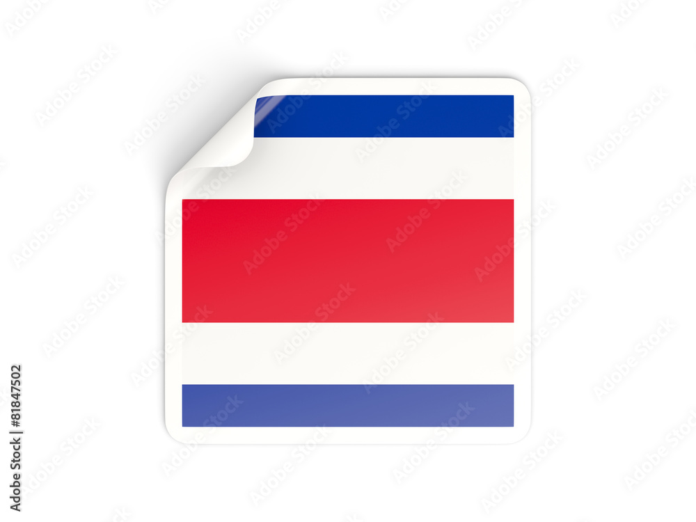 Square sticker with flag of costa rica Square sticker with flag of costa rica