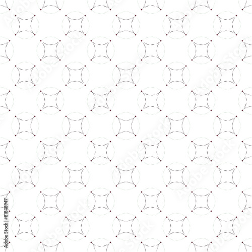 Dotted seamless pattern with circles and nodes. Repeating modern