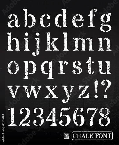 Vector illustration of chalked alphabet
