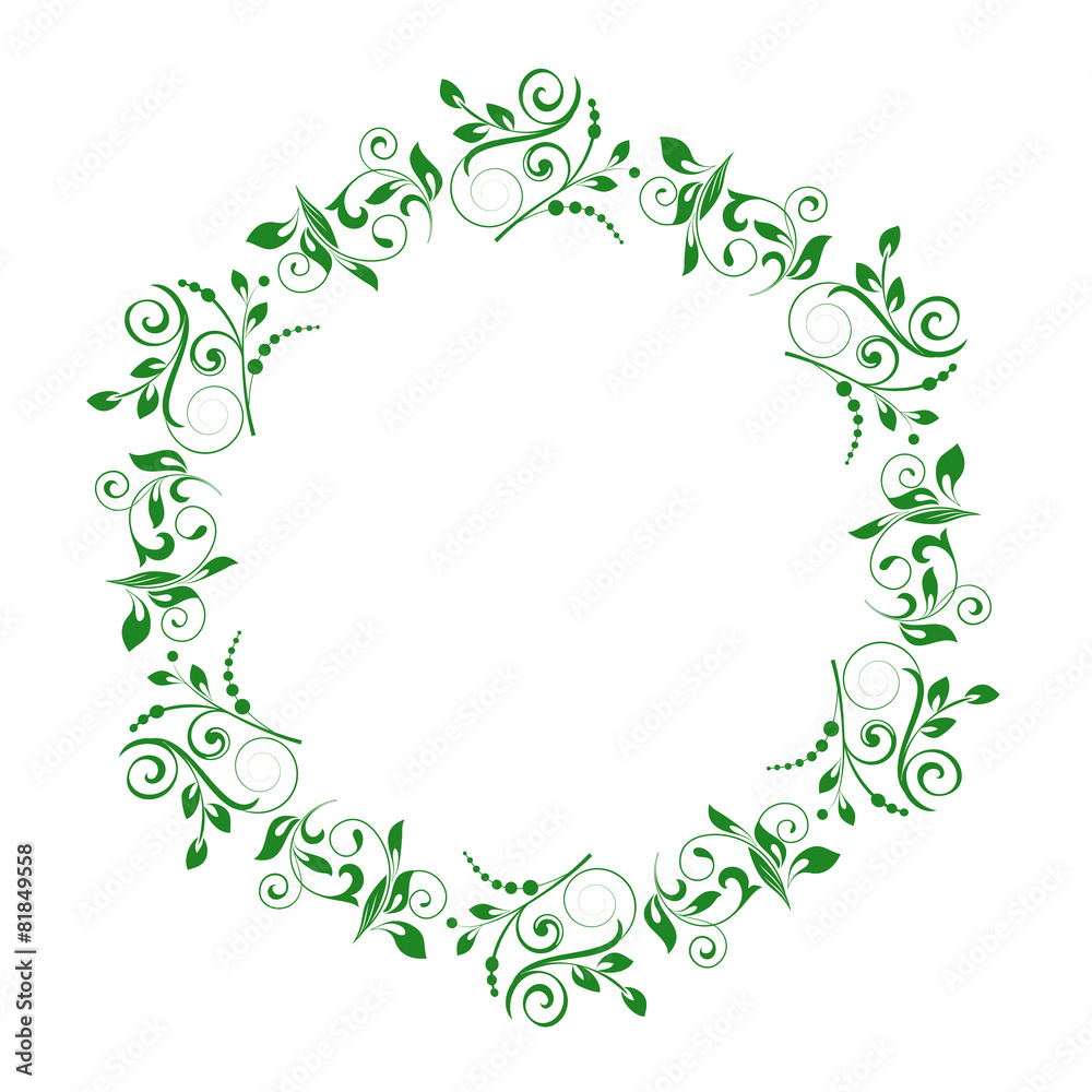 Abstract circle floral ornamental border. Vector illustration. Abstract circle floral ornamental border. Vector illustration.