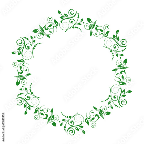 Abstract circle floral ornamental border. Vector illustration.