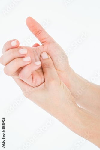 Woman with hand pain