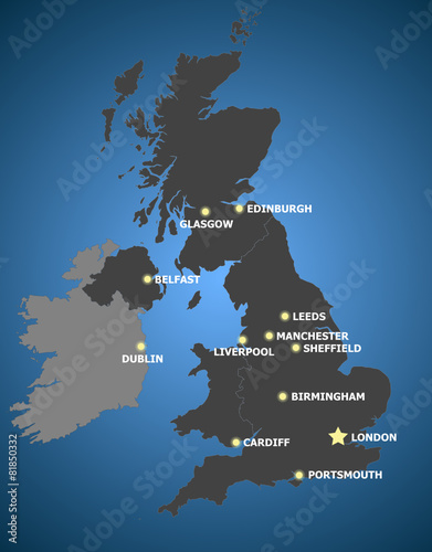 UK main city distribution and position