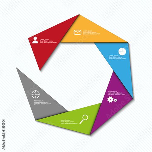 info graphic vector triangle color template