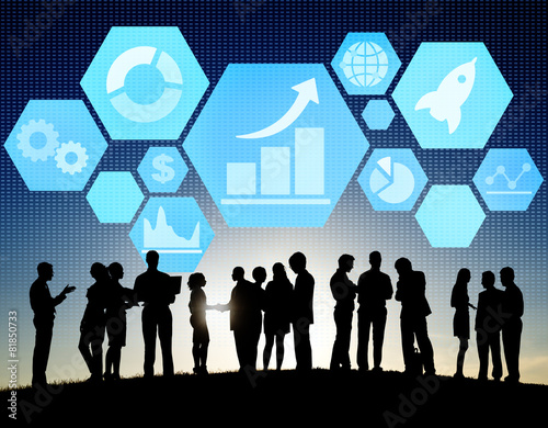 Statistics Disgram Global Connection FInancial Concept photo