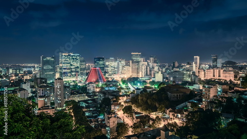 Wallpaper Mural Downtown of Rio De Janeiro by night steady Time Lapse, Brazil Torontodigital.ca