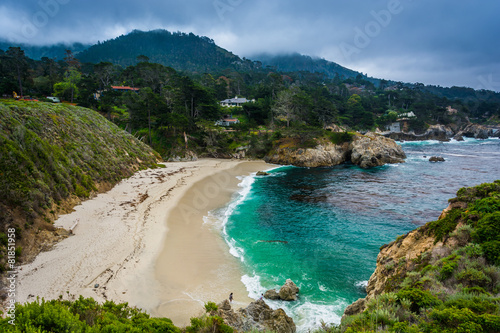 View of Gibson Beach, at Point Lobos State Natural Reserve, in C