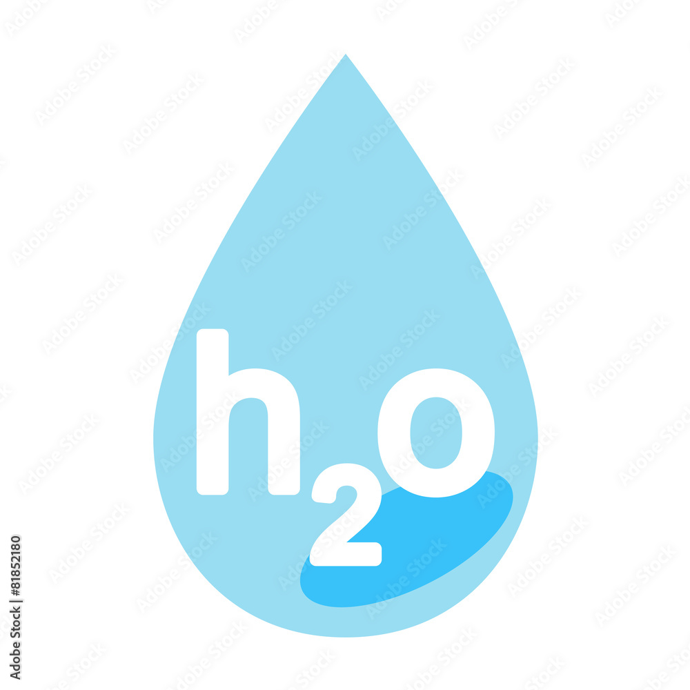 Icono texto h2o en gota de agua Stock Illustration | Adobe Stock