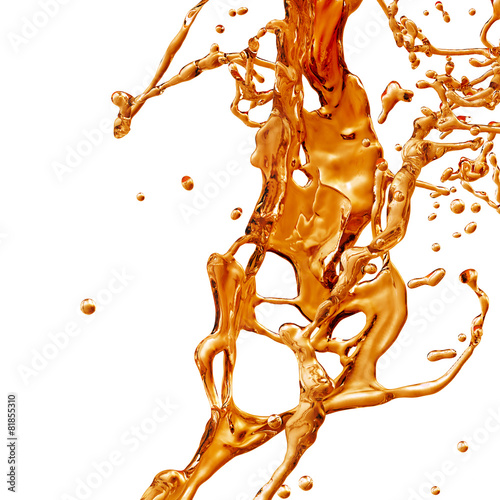 Liquid Splash. Alcohol, Tea, Cola. photo