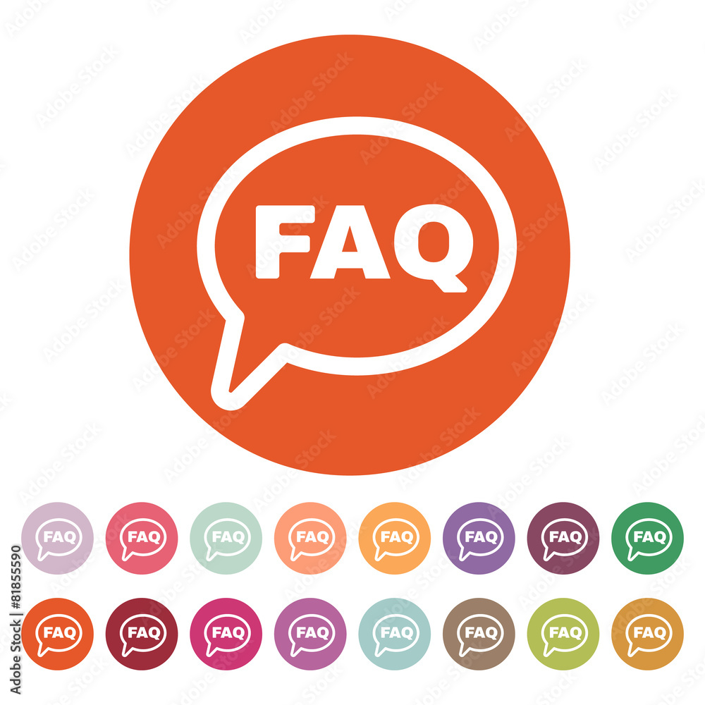 The faq speech bubble icon. Help symbol. Flat The faq speech bubble icon. Help symbol. Flat