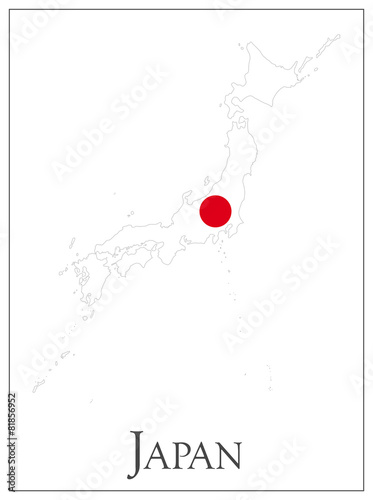 Japan flag map
