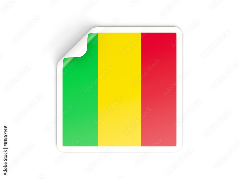 Fototapeta premium Square sticker with flag of mali