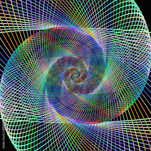 Colorful string spiral design