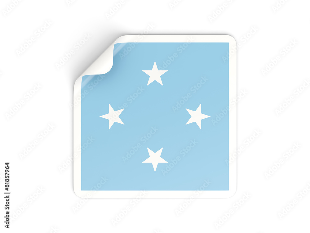 Square sticker with flag of micronesia Square sticker with flag of micronesia