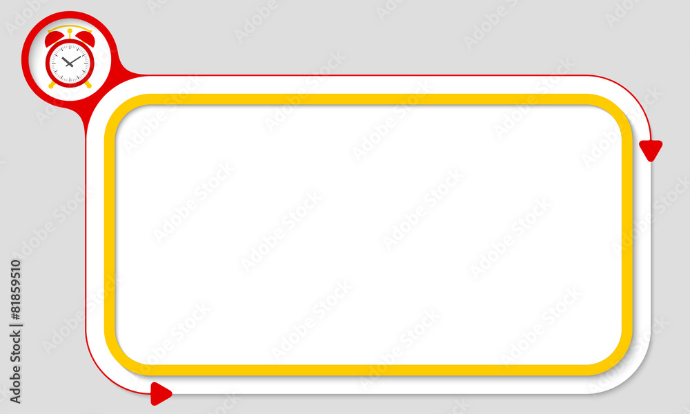 yellow box for your text and alarm clock yellow box for your text and alarm clock