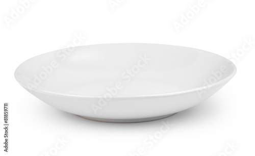 empty white plate on a white background