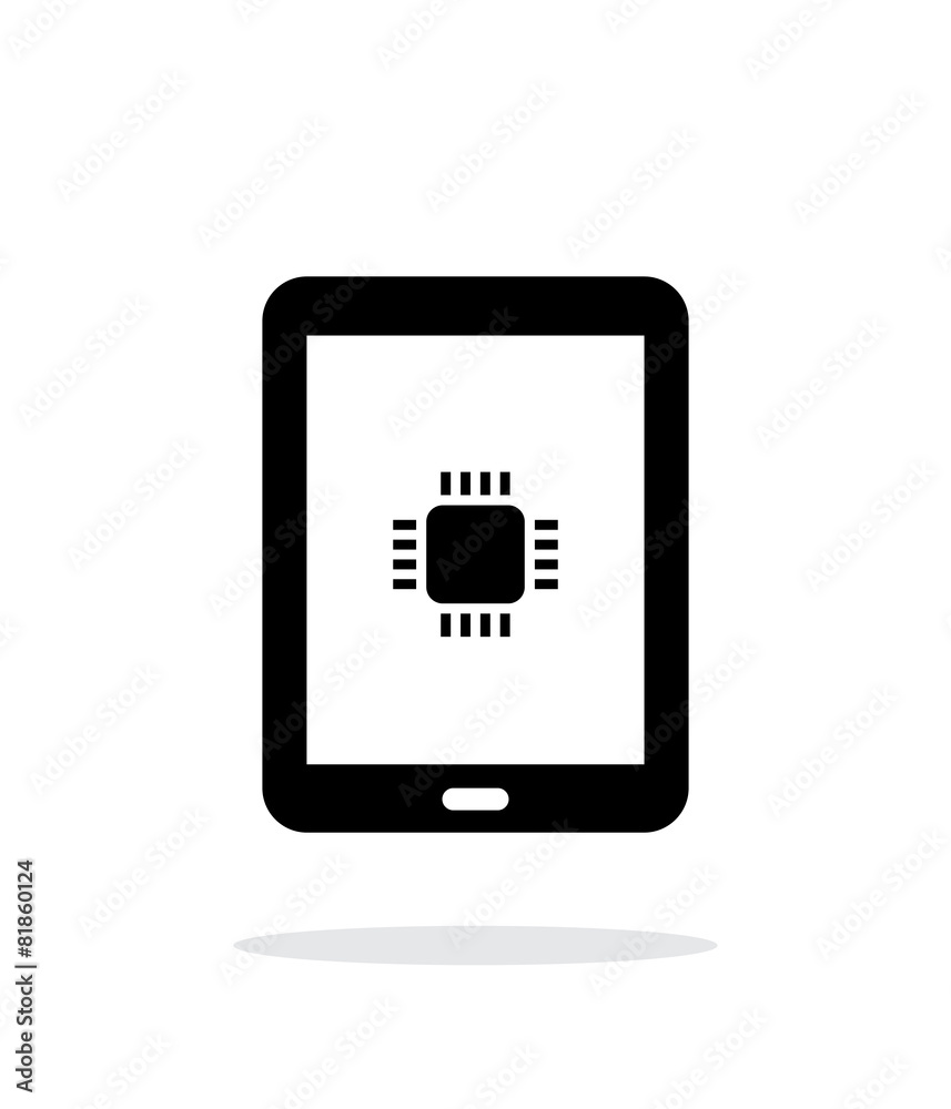 Tablet CPU simple icon on white background. Tablet CPU simple icon on white background.
