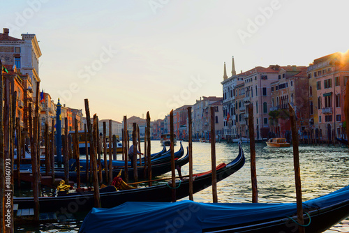Gondola boats in Venice, Italy