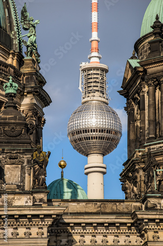 Canvas Print Berliner Dom und Fernsehturm