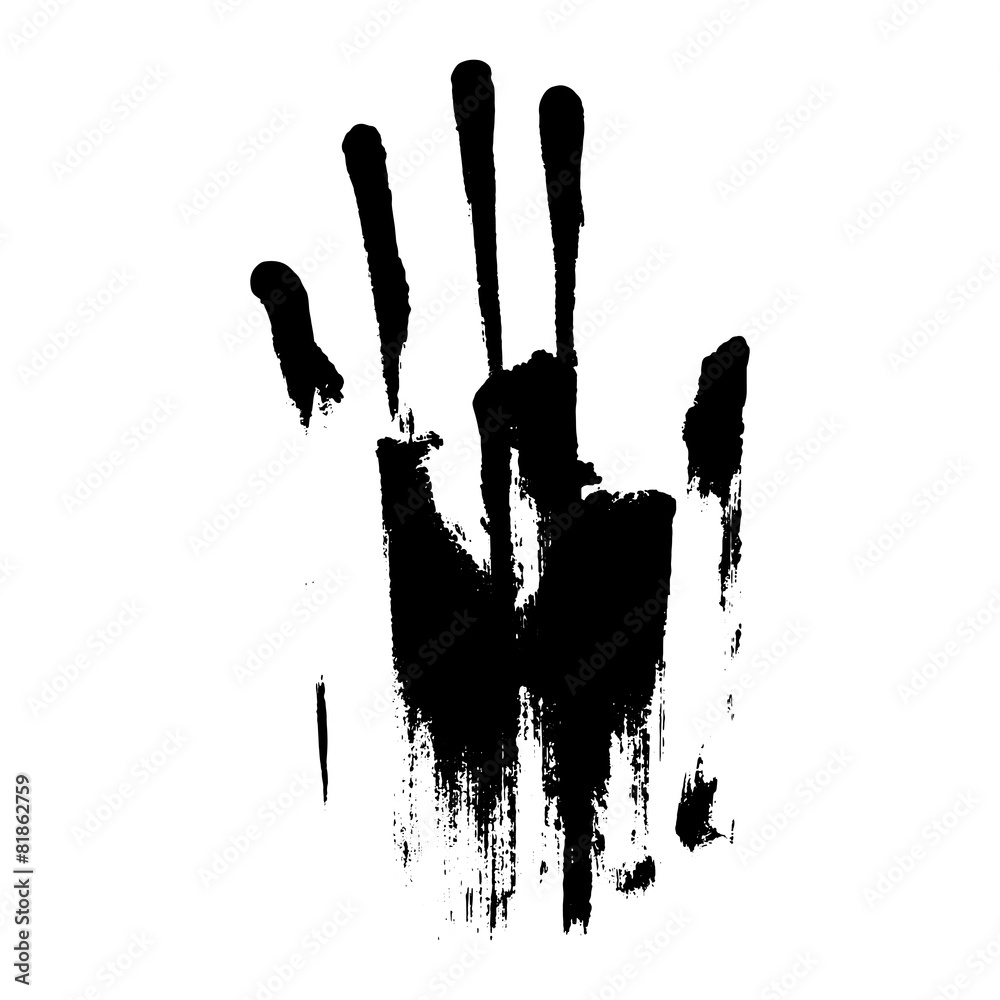 Vector black smeared hand of mascara Vector black smeared hand of mascara
