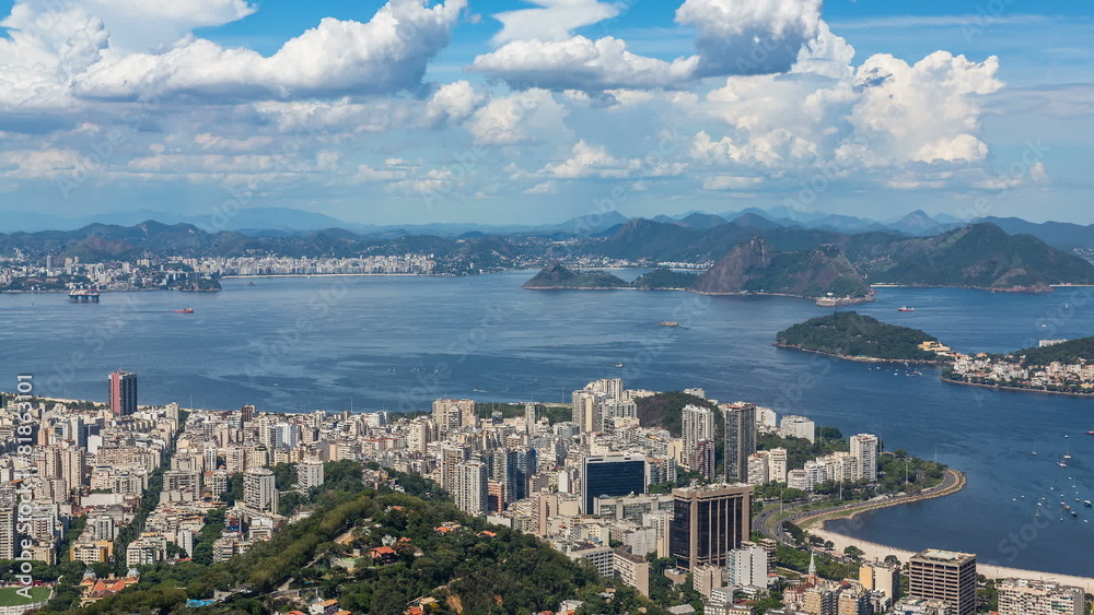 Moving clouds over Rio de Janeiro panning Time Lapse, Brazil Moving clouds over Rio de Janeiro panning Time Lapse, Brazil