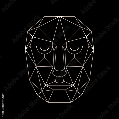Vector human face of the lines in a simplified style