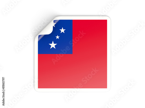 Free Download Square sticker with flag of samoa - GFXLoad