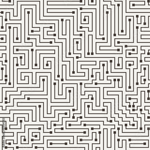Vector seamless pattern in the form of a labyrinth