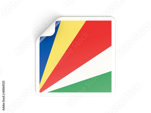 Free Download Square sticker with flag of seychelles - GFXLoad