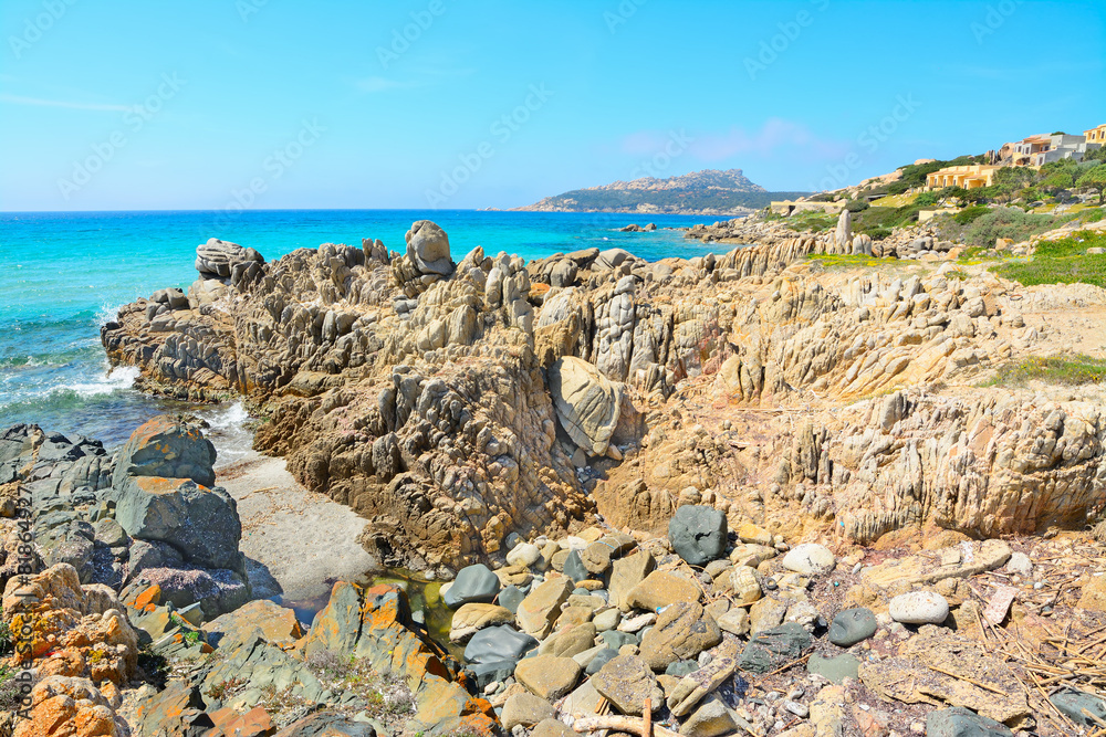 yellow rocks in Santa Reparata shore
