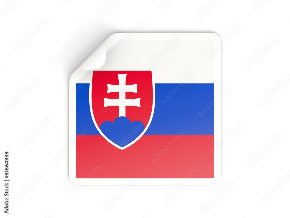 Fototapeta premium Square sticker with flag of slovakia