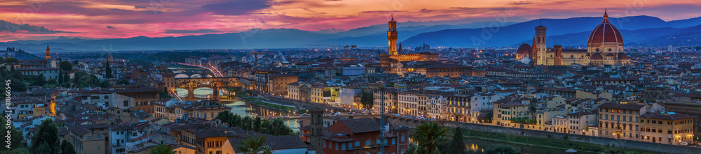 Florence city at sunset