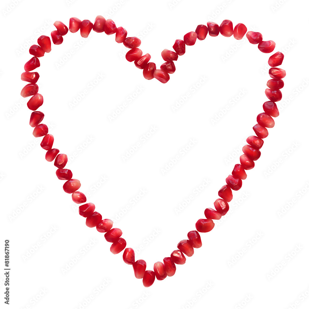 garnet grains heart isolated garnet grains heart isolated