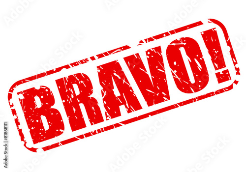 Bravo red stamp text