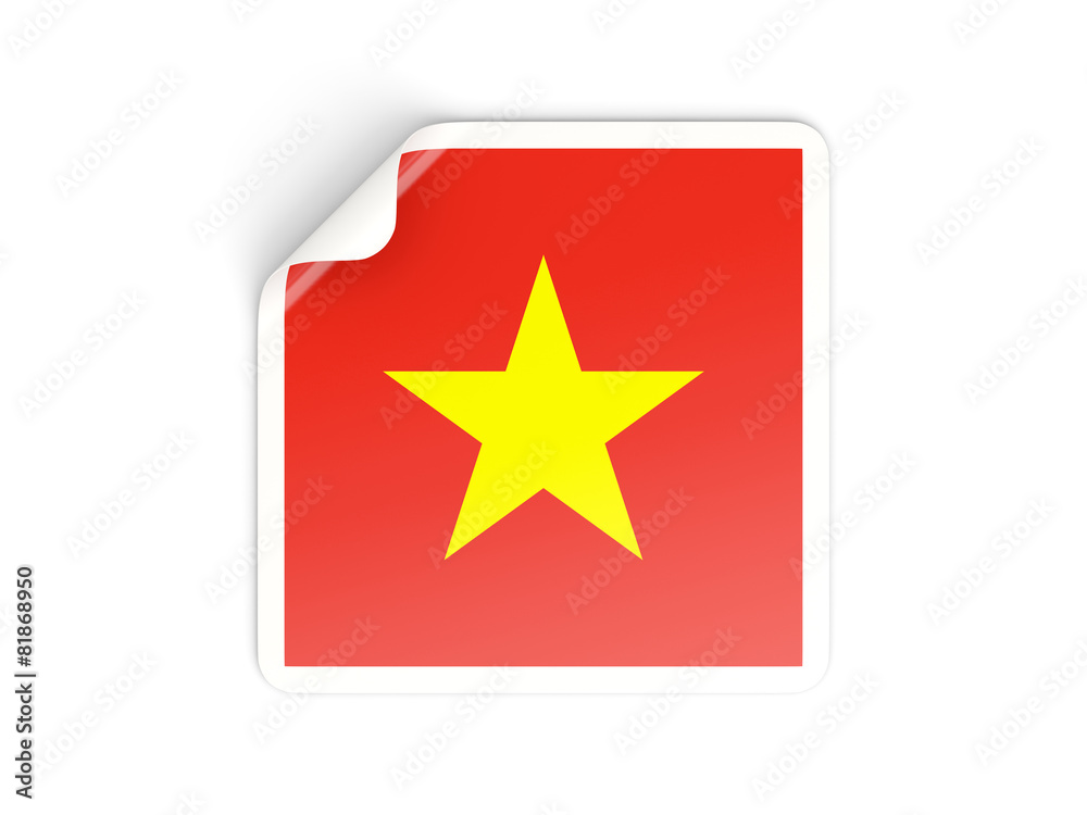 Square sticker with flag of vietnam Square sticker with flag of vietnam
