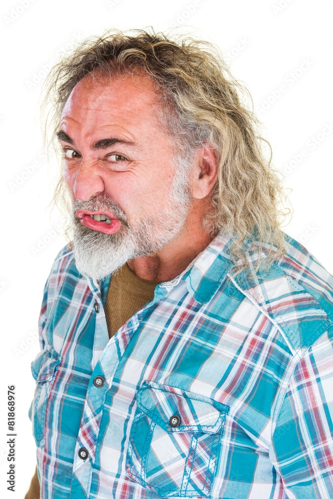 Fototapeta premium Mad Man with Curling Lip