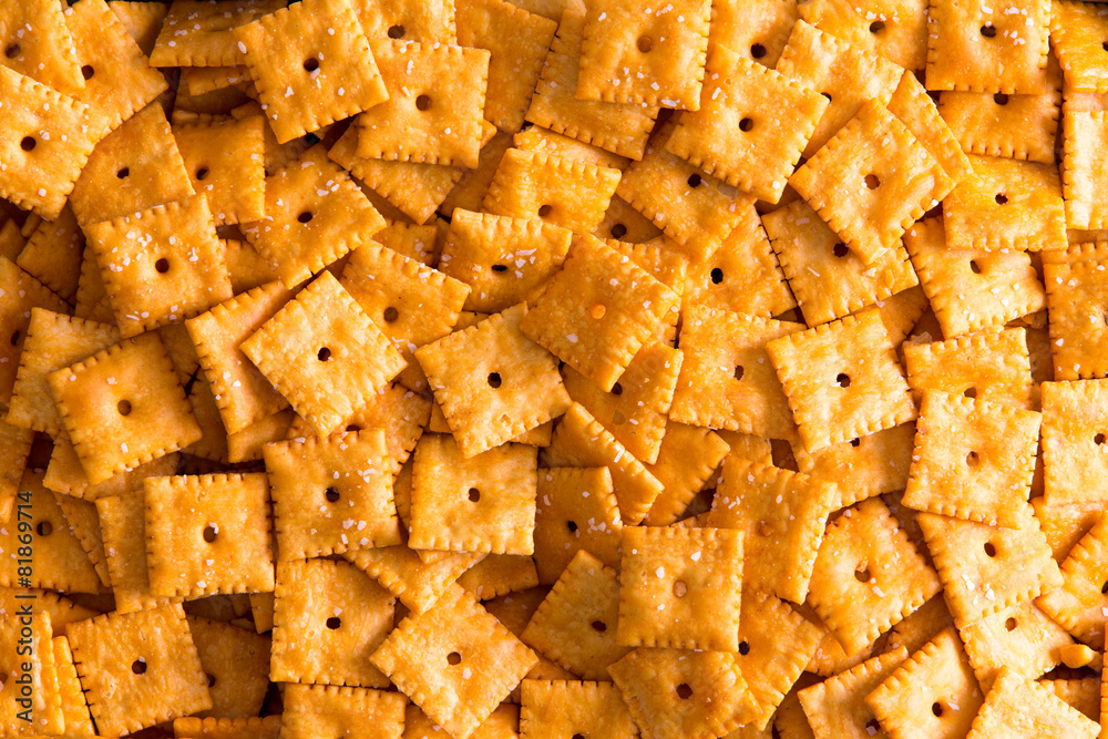 Background texture of square cheese crackers Stock Photo | Adobe Stock