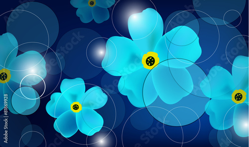 vector background with flowers and circles