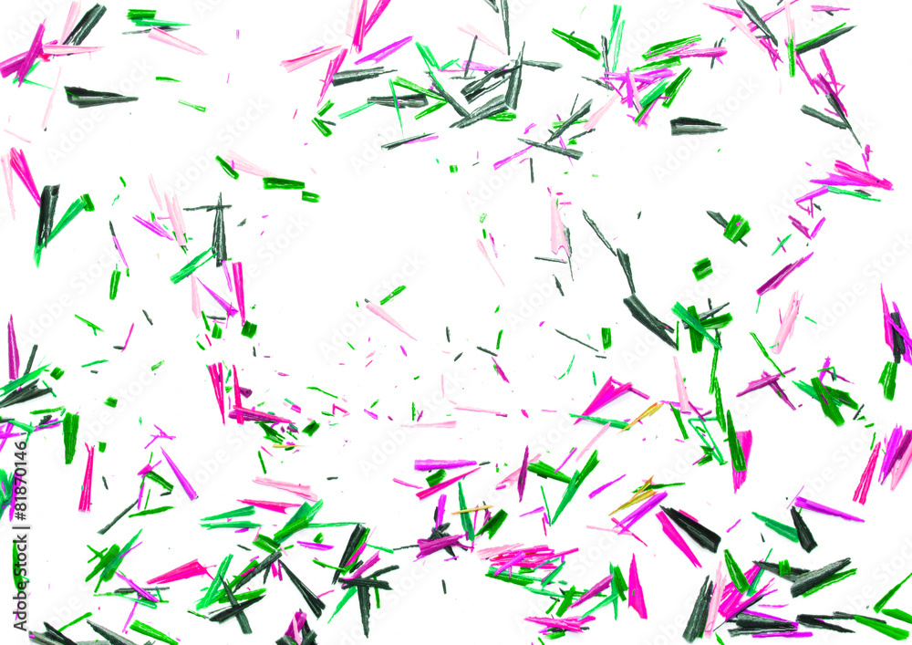 pencil shavings on a white sheet of paper pencil shavings on a white sheet of paper