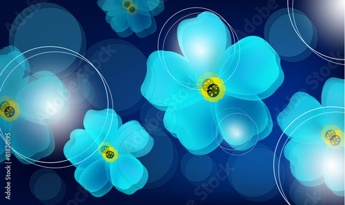 vector background with flowers and circles
