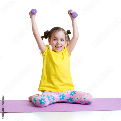 Active kid exercising isola...