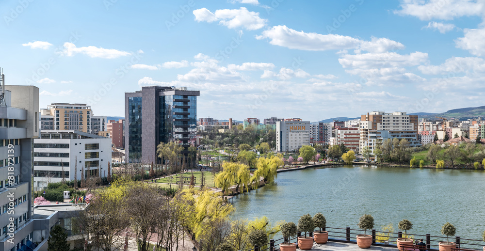 Fototapeta premium High View Panorama Of Cluj Napoca City In Romania