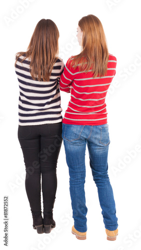 Back view of two young girl