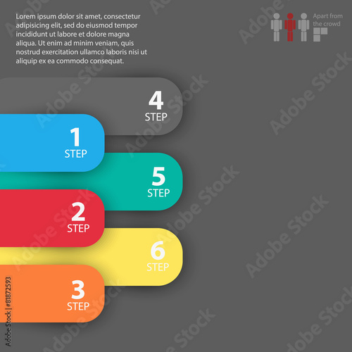 Infographics with space for text, stickers, banners and lines.