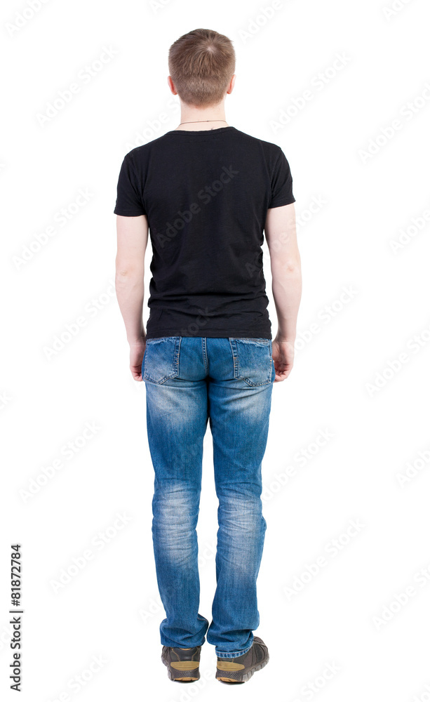 Back view of man in jeans. Back view of man in jeans.