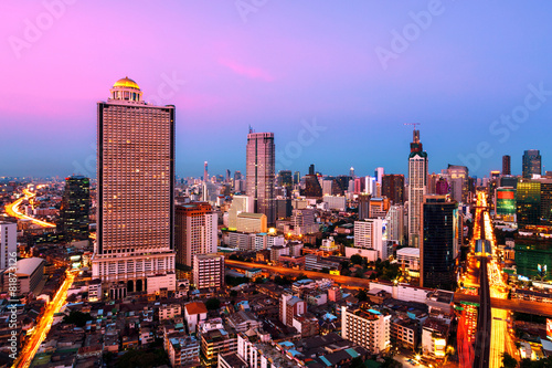 Bangkok skyline at night
