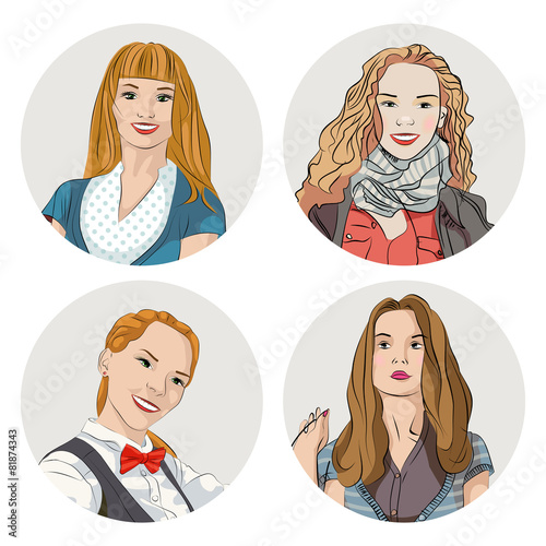 portraits of four women