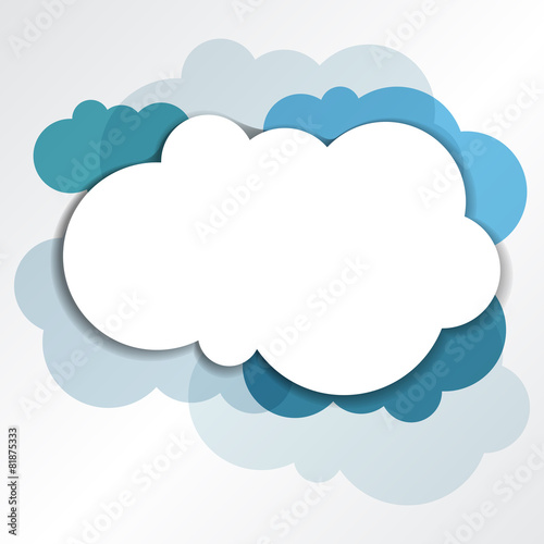 Blue clouds background. Vector illustration, modern template des